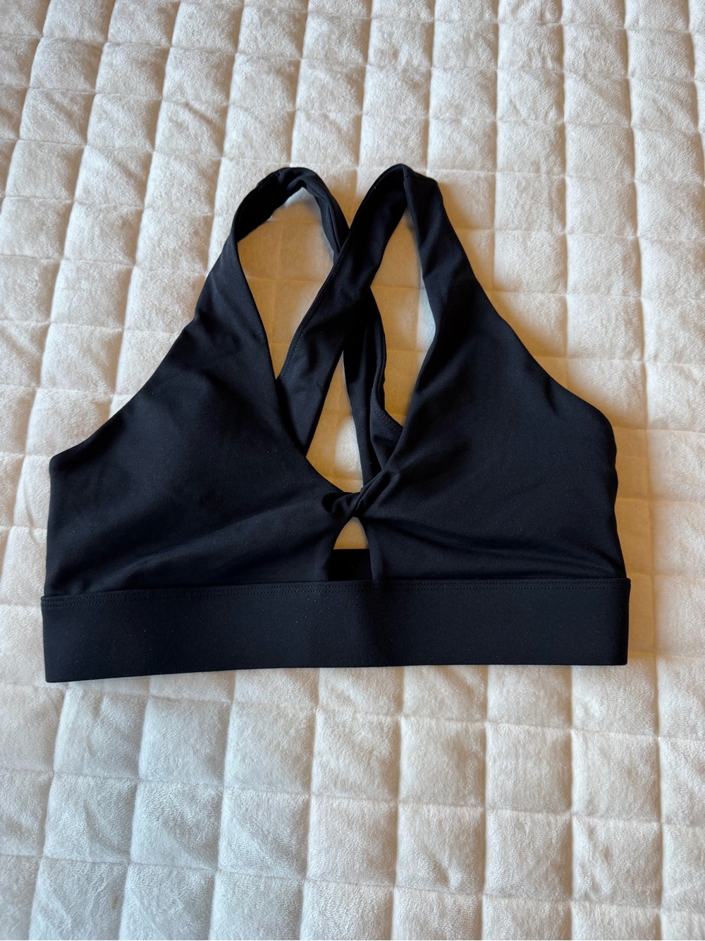 Fabletics Black Twist-Back Sports Bra